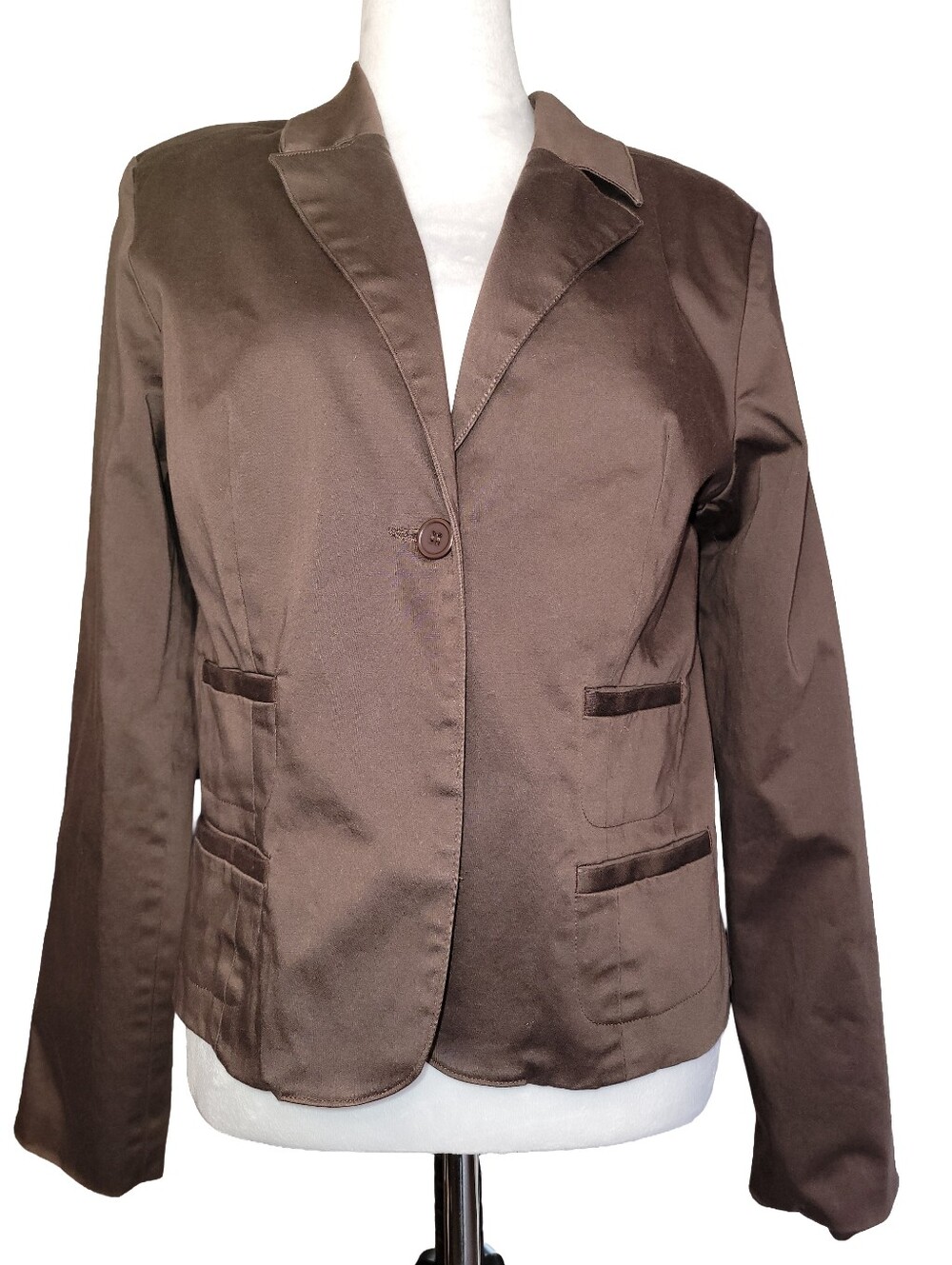 Goodclothes Brown Tailored 2-Button Lined Blazer - Size Large